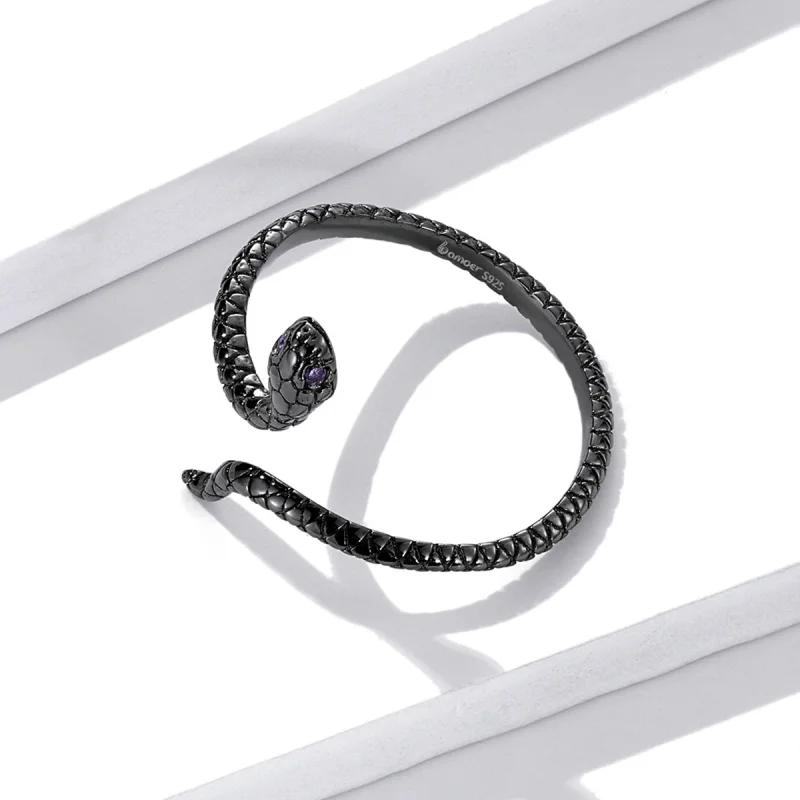 (imagem para) Pandora Style Mystic Snake Open Ring - BSR236 - Visualizar 3