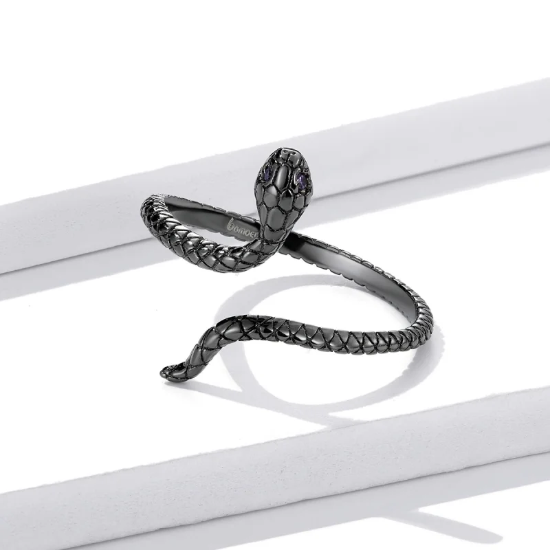 (imagem para) Pandora Style Mystic Snake Open Ring - BSR236 - Visualizar 4