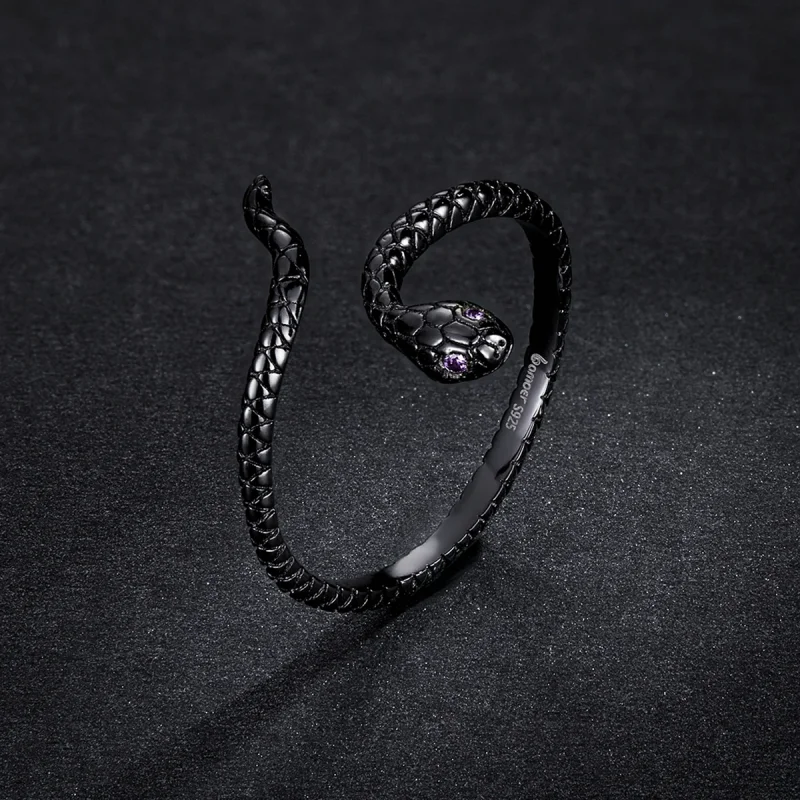 (imagem para) Pandora Style Mystic Snake Open Ring - BSR236 - Visualizar 5