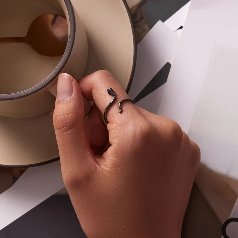 (imagem para) Pandora Style Mystic Snake Open Ring - BSR236 - Visualizar 6