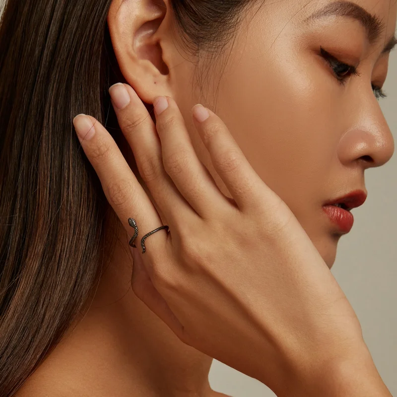 (imagem para) Pandora Style Mystic Snake Open Ring - BSR236 - Visualizar 8