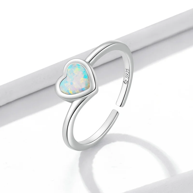 (imagem para) Pandora Style Opal Love Open Ring - BSR234 - Visualizar 2