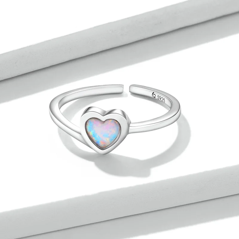 (imagem para) Pandora Style Opal Love Open Ring - BSR234 - Visualizar 4