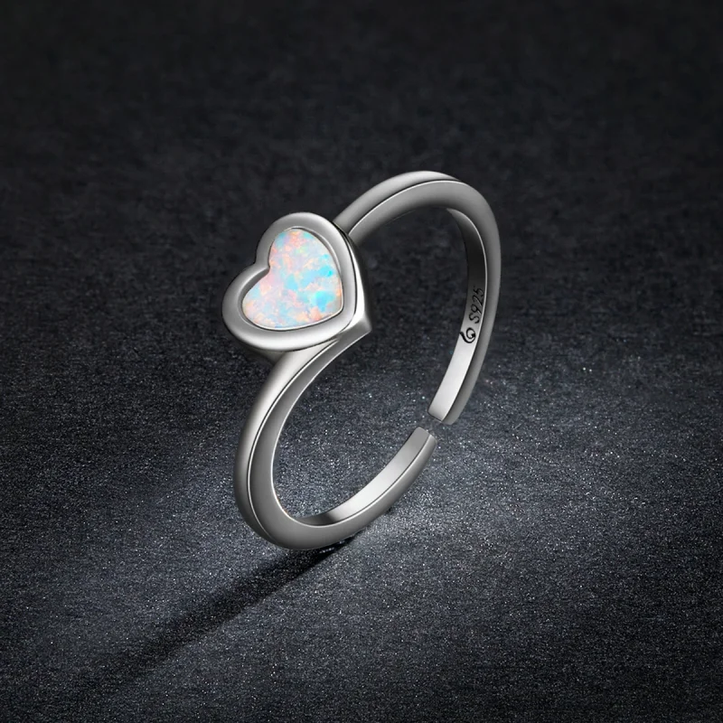 (imagem para) Pandora Style Opal Love Open Ring - BSR234 - Visualizar 5