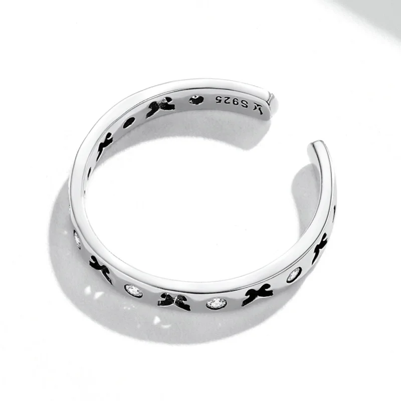 (imagem para) Pandora Style Openwork Butterfly Open Ring - SCR764 - Visualizar 4