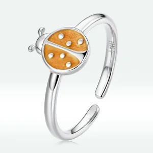(imagem para) Pandora Style Orange Ladybug Open Ring - SCR774