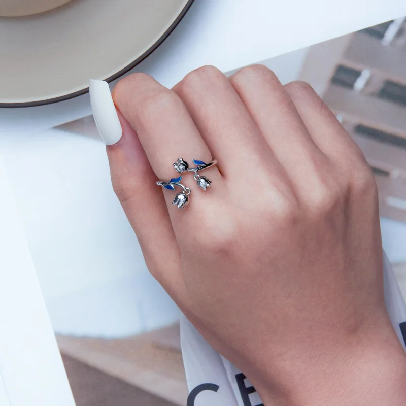 (imagem para) Pandora Style Orchid Open Ring - BSR287 - Visualizar 5