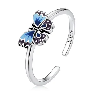 (imagem para) Pandora Style Retro Butterfly Open Ring - SCR802