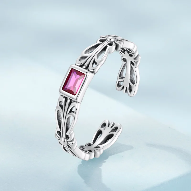 (imagem para) Pandora Style Retro Pattern Open Ring - SCR880 - Visualizar 2