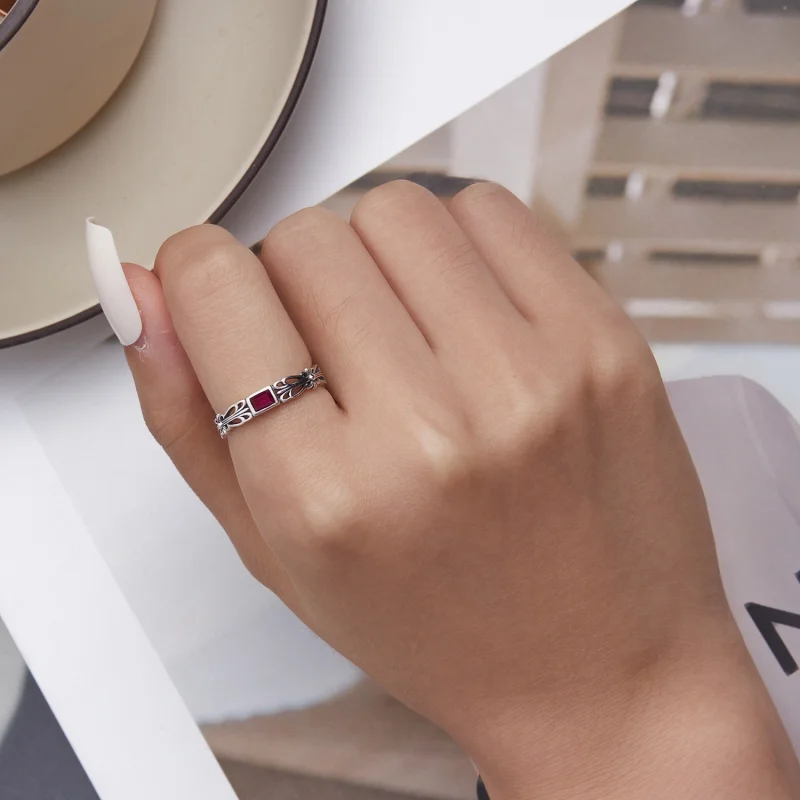 (imagem para) Pandora Style Retro Pattern Open Ring - SCR880 - Visualizar 6