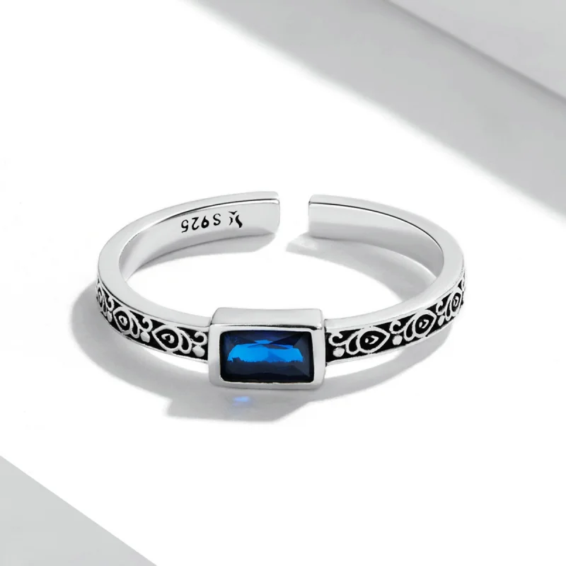 (imagem para) Pandora Style Retro Pattern - Zirconium Open Ring - SCR768 - Visualizar 3