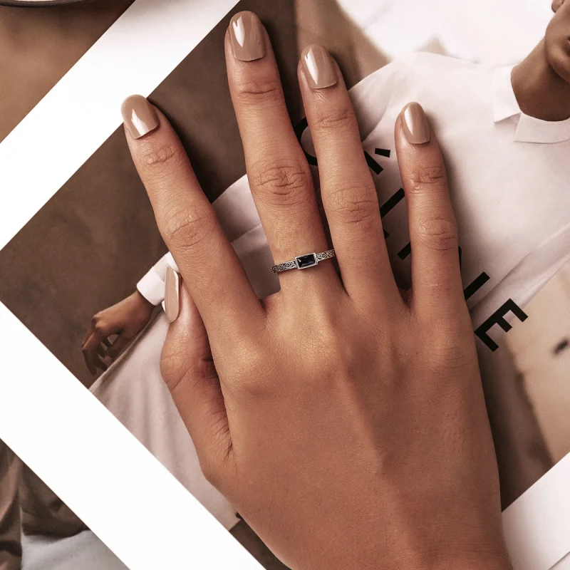 (imagem para) Pandora Style Retro Pattern - Zirconium Open Ring - SCR768 - Visualizar 5