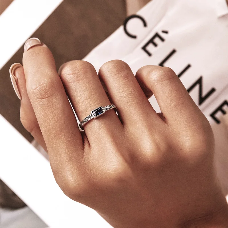 (imagem para) Pandora Style Retro Pattern - Zirconium Open Ring - SCR768 - Visualizar 6