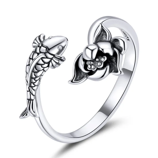(imagem para) Pandora Style Ruffled Koi Open Ring - BSR201