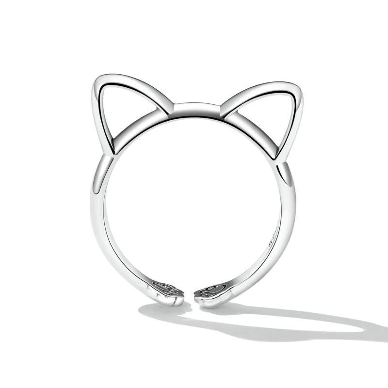 (imagem para) Pandora Style Simple Cat Open Ring - SCR832 - Visualizar 3