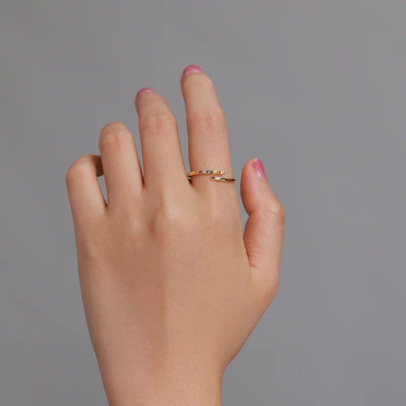 (imagem para) Pandora Style Simple Cubic Zirconia Open Ring - SCR748 - Visualizar 5