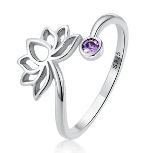 (imagem para) Pandora Style Simple Lotus Open Ring - SCR821