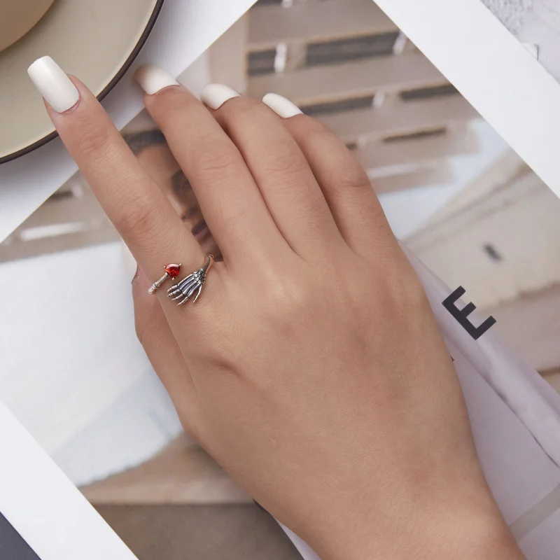 (imagem para) Pandora Style Skull Hand Open Ring - SCR876 - Visualizar 4