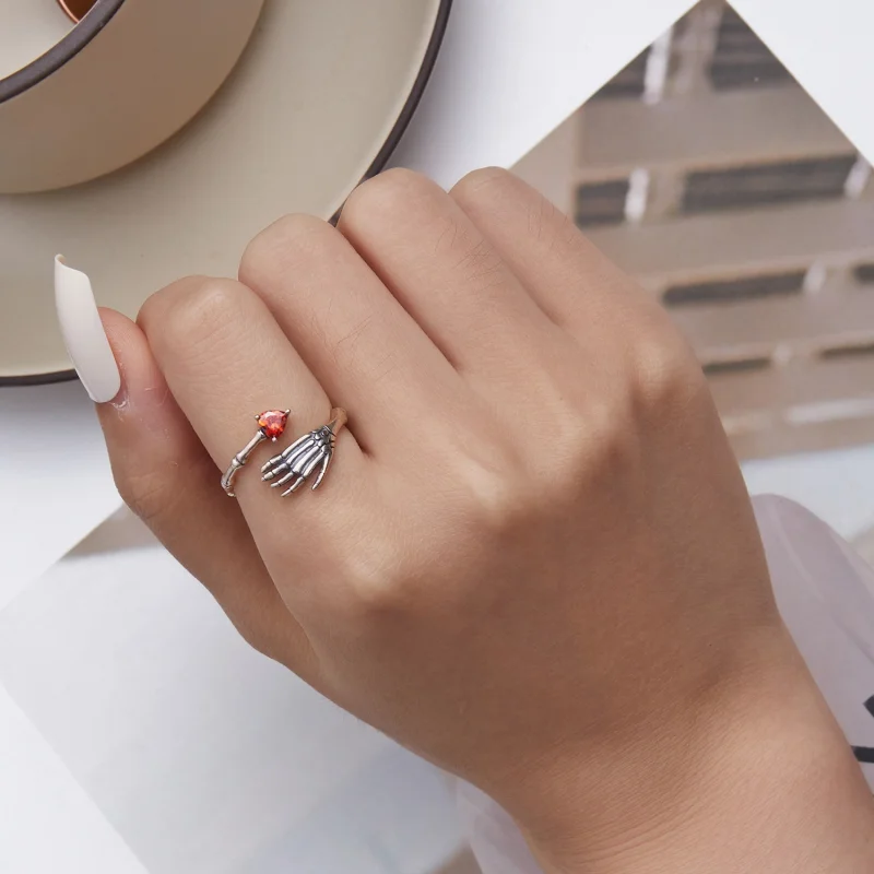 (imagem para) Pandora Style Skull Hand Open Ring - SCR876 - Visualizar 5