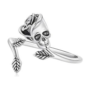 (imagem para) Pandora Style Skull Rose Open Ring - SCR879