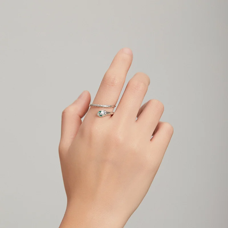 (imagem para) Pandora Style Snake Open Ring - BSR169 - Visualizar 8
