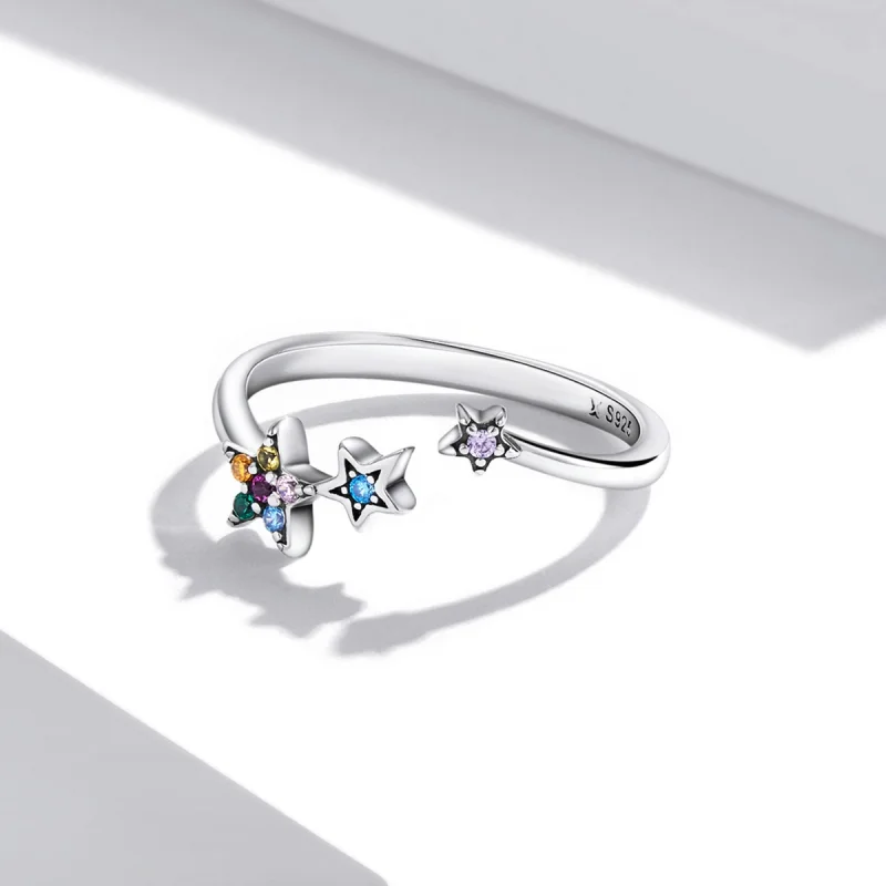 (imagem para) Pandora Style Star Open Ring - SCR769 - Visualizar 3