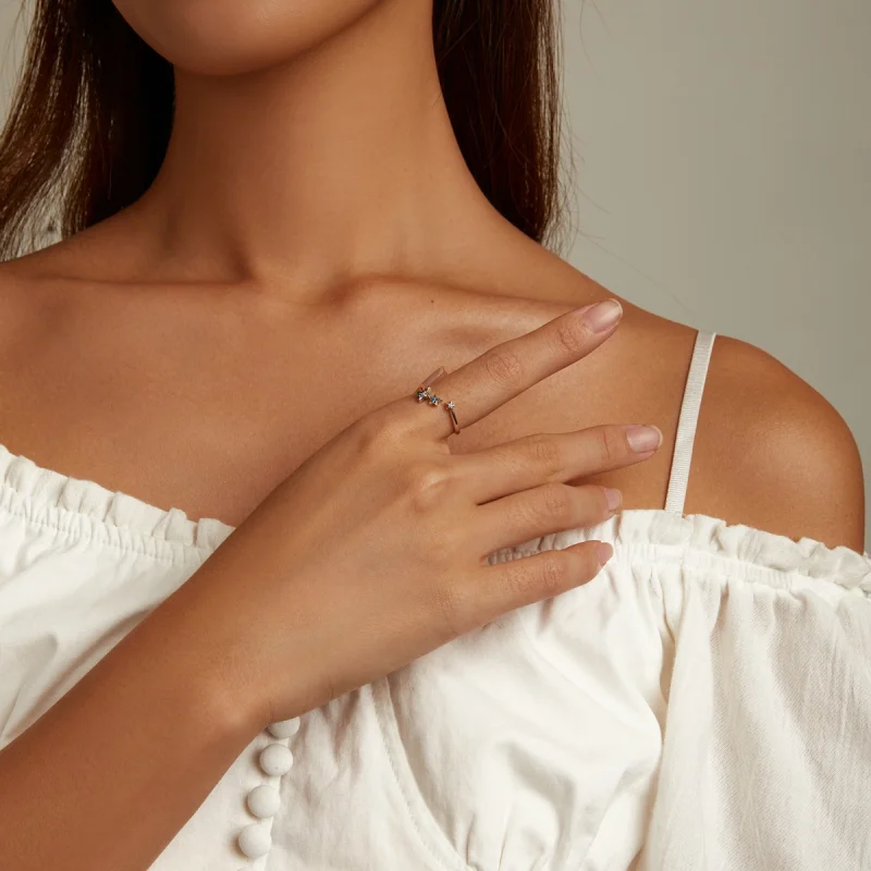 (imagem para) Pandora Style Star Open Ring - SCR769 - Visualizar 7