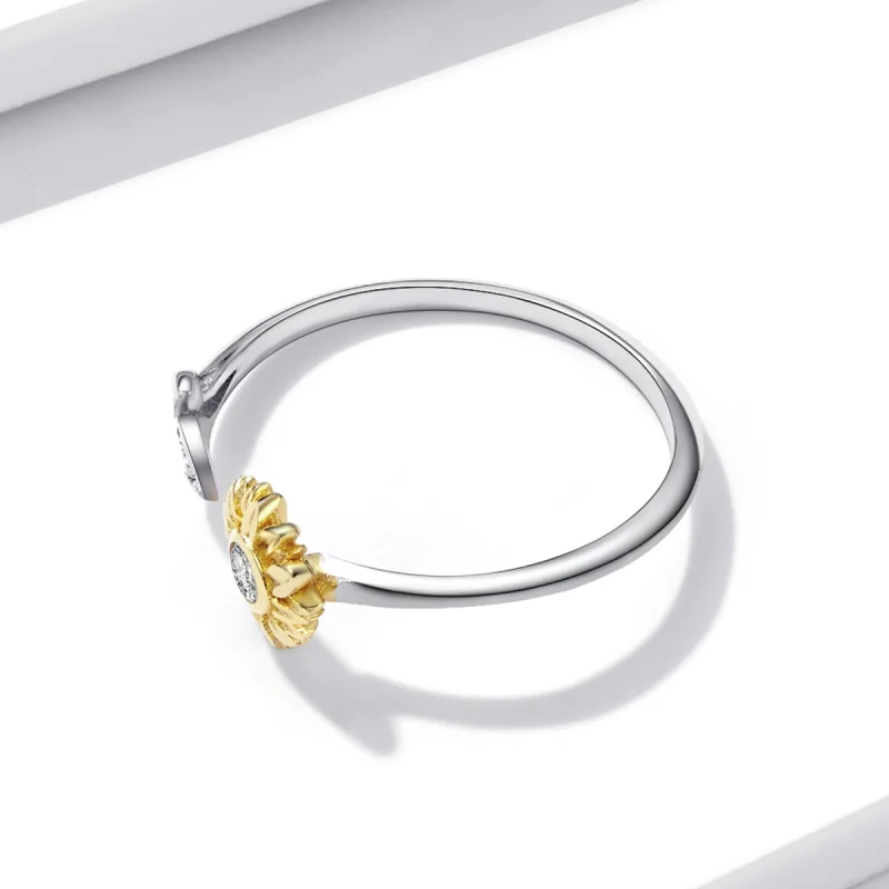 (imagem para) Pandora Style Sun Flower Open Ring - BSR213 - Visualizar 3