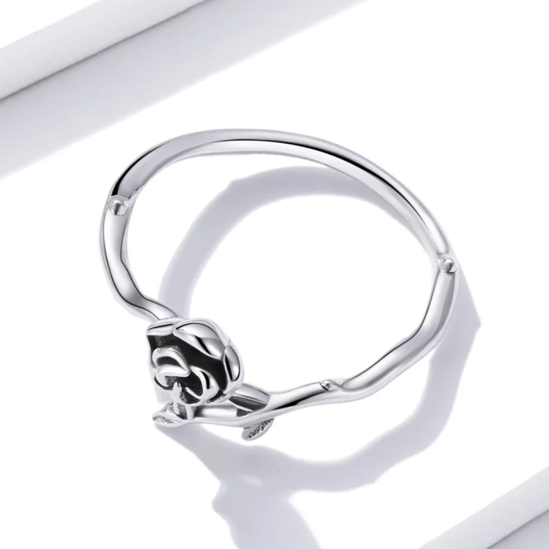 (imagem para) Pandora Style Thorny Rose Open Ring - BSR196 - Visualizar 3