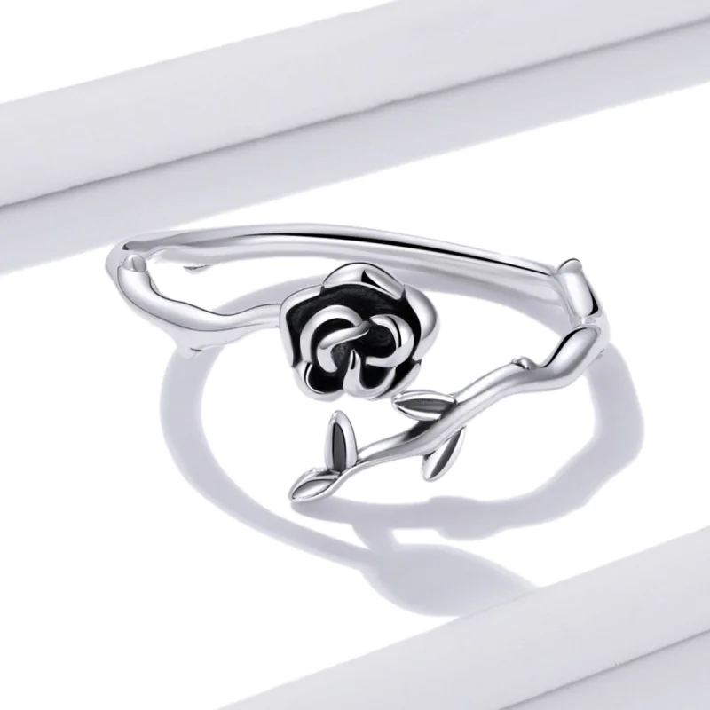 (imagem para) Pandora Style Thorny Rose Open Ring - BSR196 - Visualizar 4