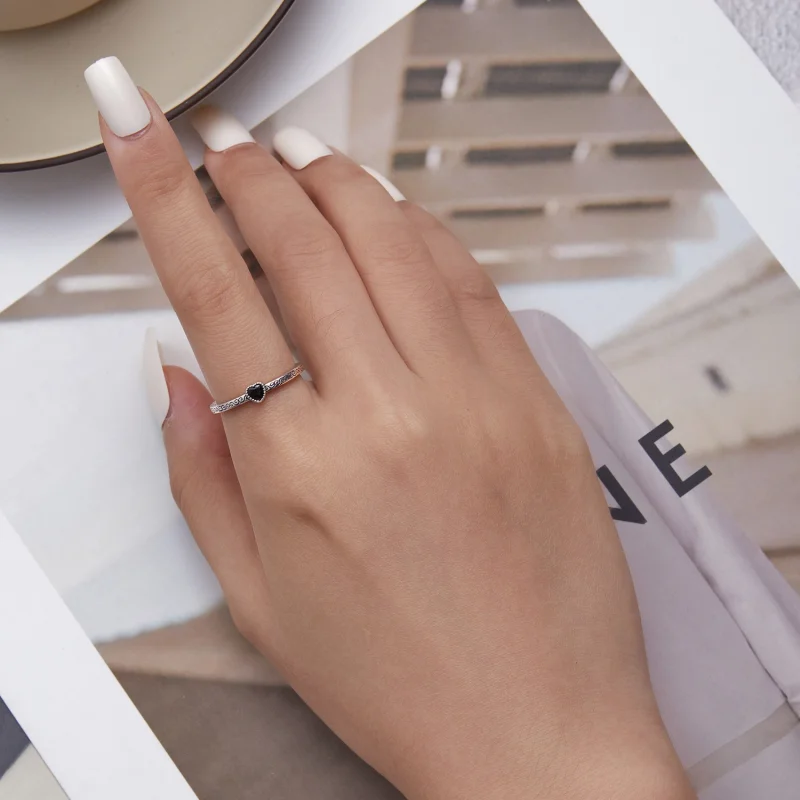 (imagem para) Pandora Style Vintage Black Zircon Open Ring - SCR878 - Visualizar 5