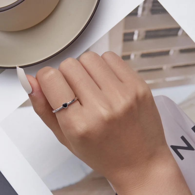 (imagem para) Pandora Style Vintage Black Zircon Open Ring - SCR878 - Visualizar 6