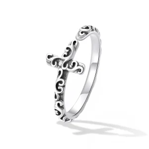 (imagem para) Pandora Style Vintage Cross Open Ring - VSR162