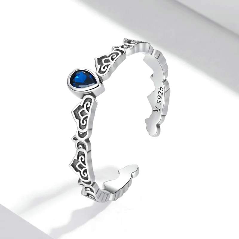 (imagem para) Pandora Style Vintage Pattern - Water Drops Open Ring - SCR767 - Visualizar 2