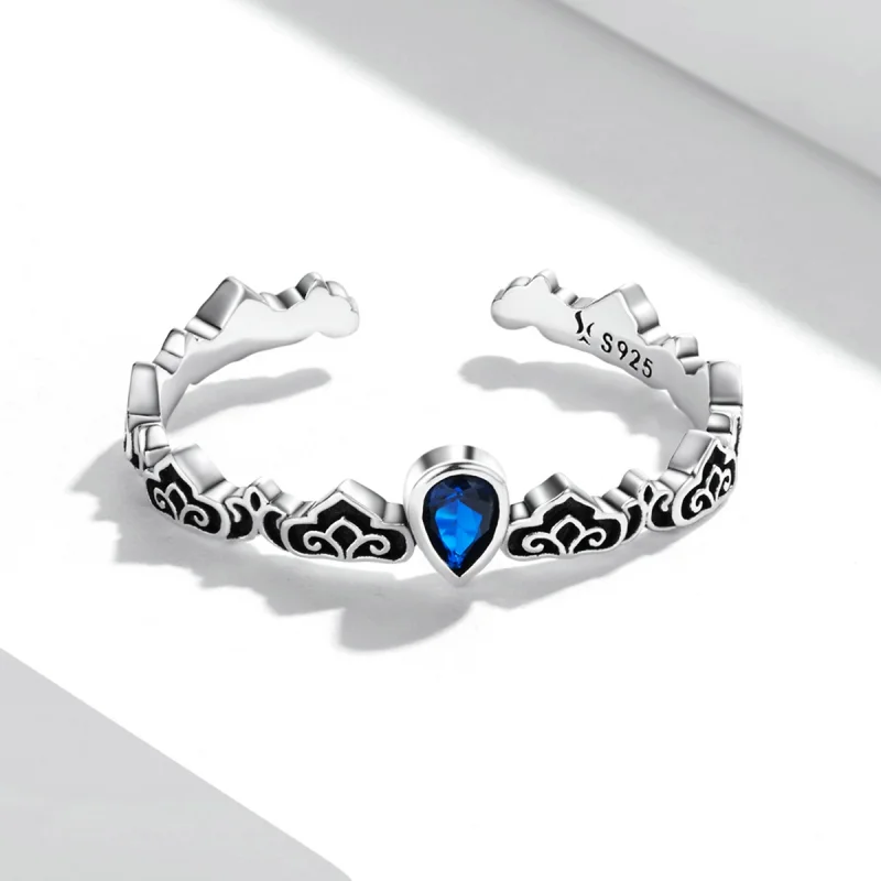(imagem para) Pandora Style Vintage Pattern - Water Drops Open Ring - SCR767 - Visualizar 3