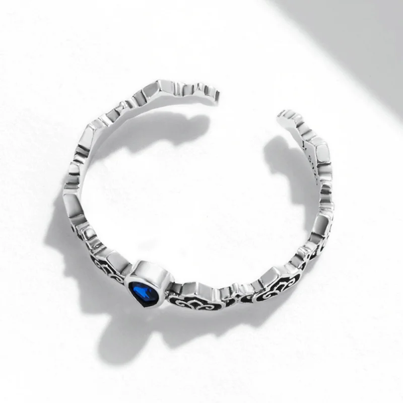 (imagem para) Pandora Style Vintage Pattern - Water Drops Open Ring - SCR767 - Visualizar 4