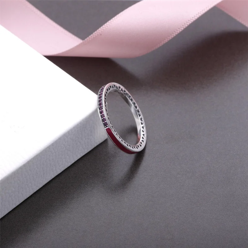 (imagem para) Anel Corações Radiantes PANDORA Orquídea - 191011NCC - Visualizar 5