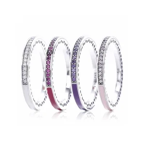 (imagem para) Anel Corações Radiantes PANDORA Orquídea - 191011NCC