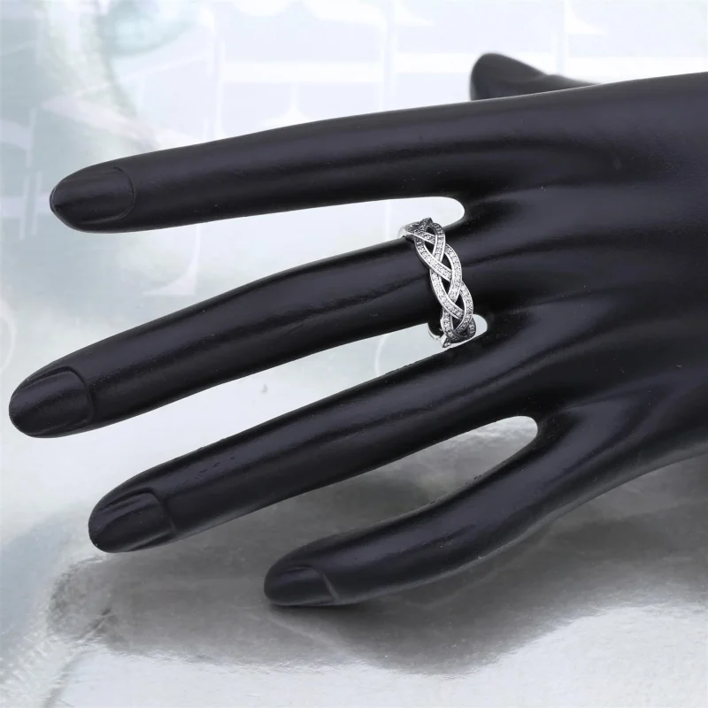 (imagem para) Anel PANDORA de Prata Duplo Entrelaçado - 190913CZ - Visualizar 4