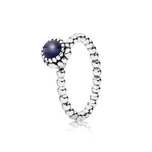 (imagem para) Anel PANDORA de Prata, birthstone-setembro, Lapis Lazuli - 190854LP