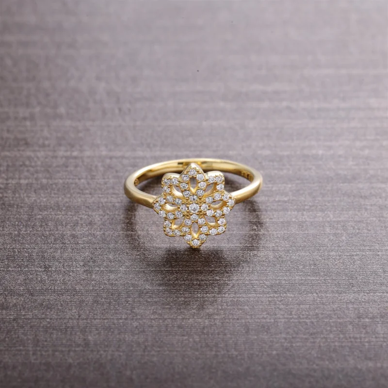 (imagem para) Anel PANDORA de Ouro Luz da Flor - 150182CZ - Visualizar 2