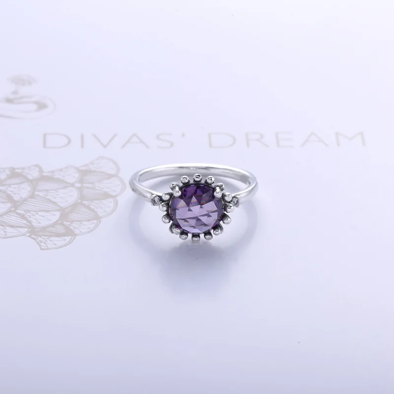 (imagem para) Anel PANDORA de Prata, light colour amethyst - 190850PAM - Visualizar 4