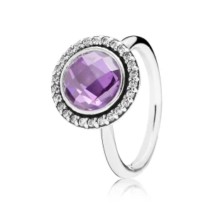 (imagem para) Anel PANDORA de Prata with clear and purple cubic zirconia - 190904ACZ
