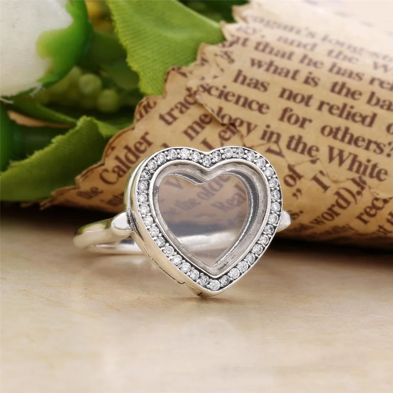 (imagem para) Anel PANDORA Floating Locket Brilhante Coração - 197252CZ - Visualizar 2