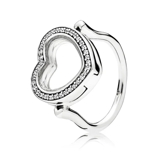 (imagem para) Anel PANDORA Floating Locket Brilhante Coração - 197252CZ