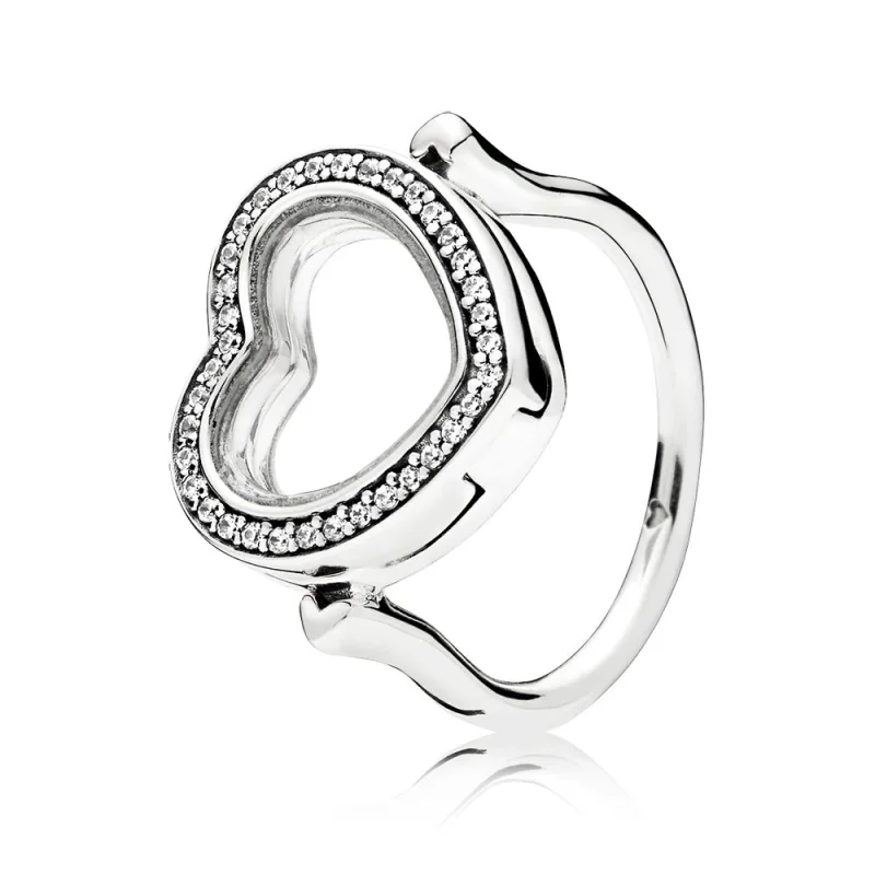 (imagem para) Anel PANDORA Floating Locket Brilhante Coração - 197252CZ