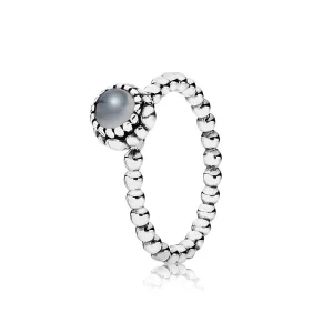 (imagem para) Anel PANDORA de Prata, birthstone-Junho, grey moonstone - 190854MSG