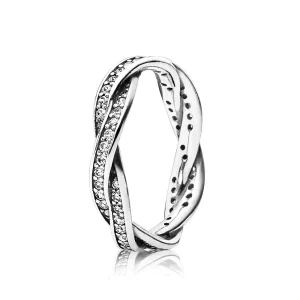 (imagem para) Braided pave Anel PANDORA de Prata com Zircônia Cúbica - 190892CZ