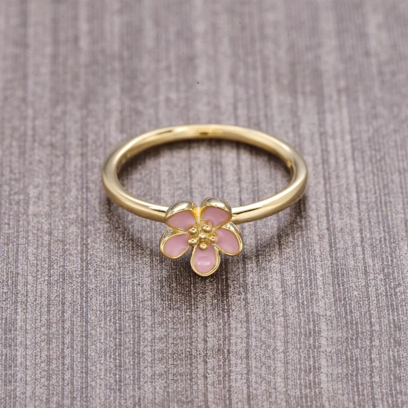 (imagem para) Gold ring with pink enamel - 150174EN40 - Anéis - Visualizar 3