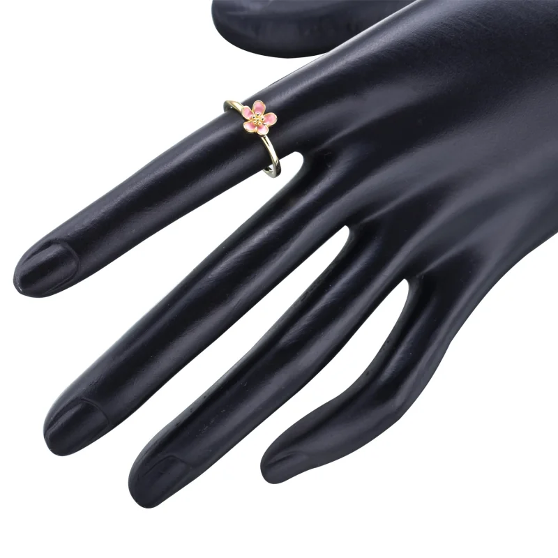 (imagem para) Gold ring with pink enamel - 150174EN40 - Anéis - Visualizar 4